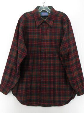 VINTAGE Pendleton Shirt Mes Large Country Traditionals Wool Plaid 80s